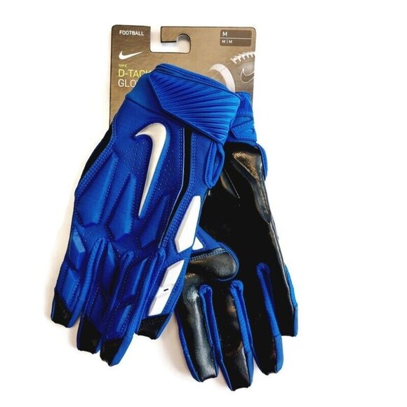 Nike Other - NIKE D-Tack 6.0 Durable Lineman Football Padded Gloves Mens Size M Blue White